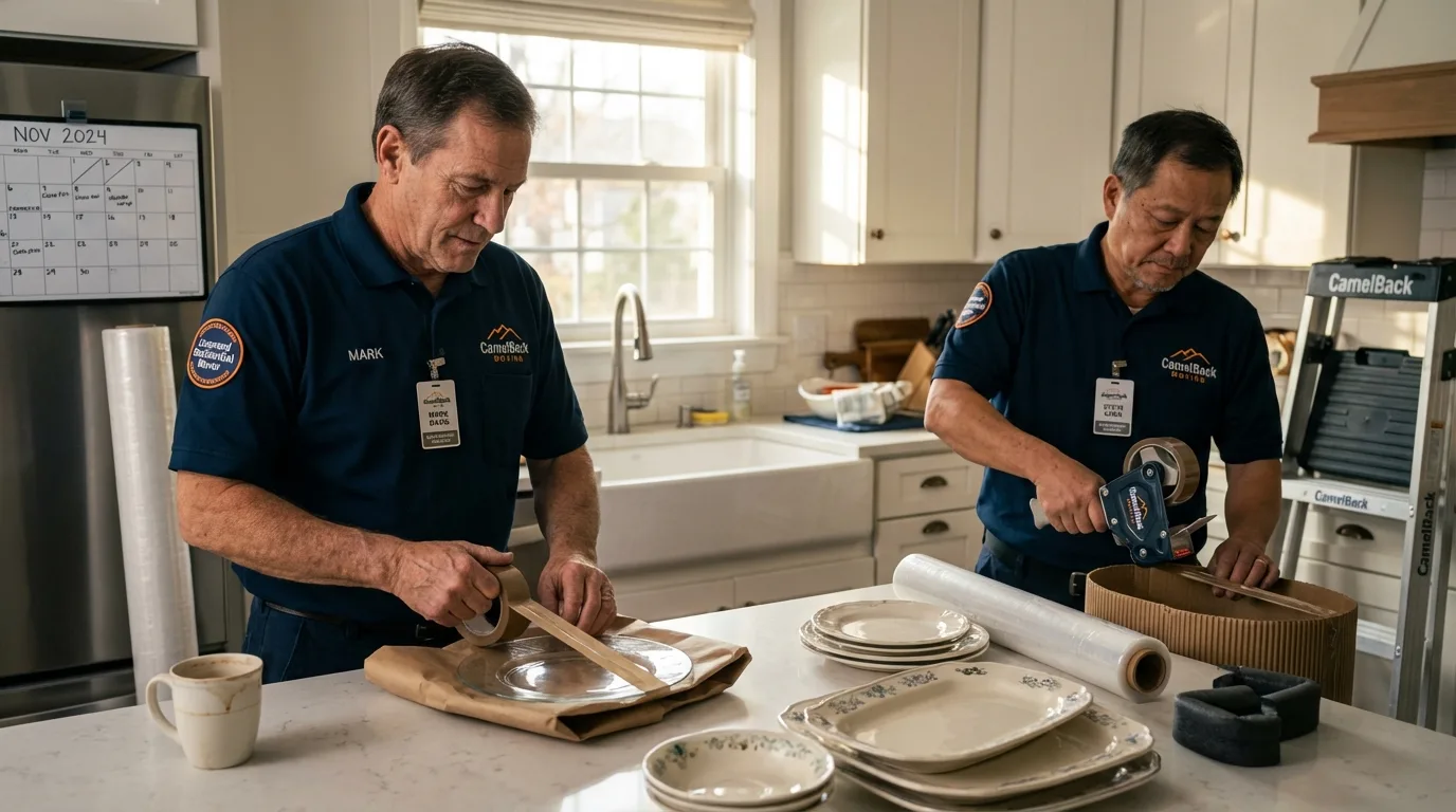 Professional crew packing kitchen dishware in Rosiclare, IL